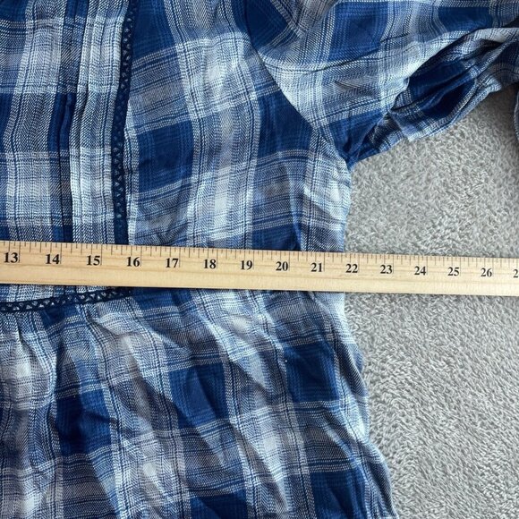 Wrangler Womens Blue Plaid Viscose Tunic Top XL NWT 5924 - Picture 6 of 9
